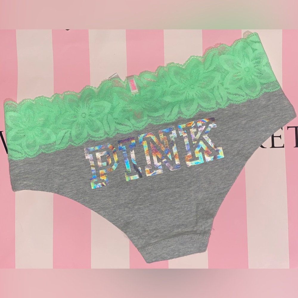 Victoria’s Secret PINK cotton panties PINK floral lace hipster pink panties holo